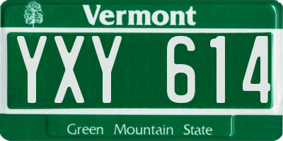 VT license plate YXY614