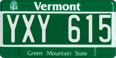 VT license plate YXY615