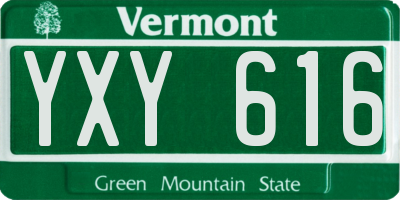 VT license plate YXY616