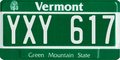 VT license plate YXY617