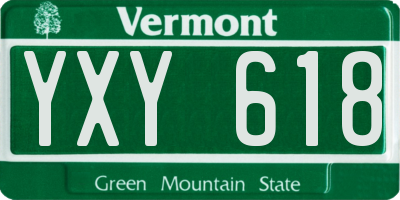 VT license plate YXY618