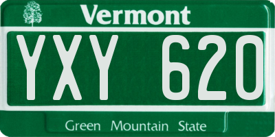 VT license plate YXY620