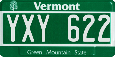VT license plate YXY622