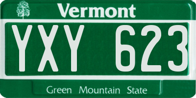 VT license plate YXY623