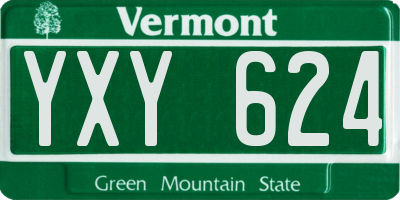 VT license plate YXY624