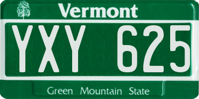 VT license plate YXY625