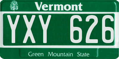 VT license plate YXY626