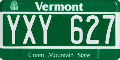 VT license plate YXY627