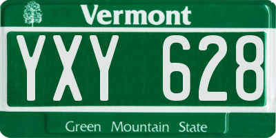 VT license plate YXY628