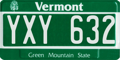 VT license plate YXY632