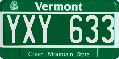 VT license plate YXY633