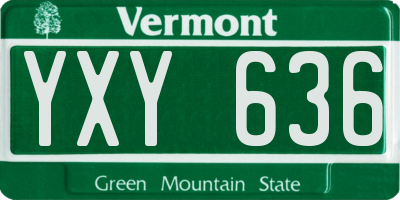 VT license plate YXY636