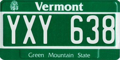 VT license plate YXY638