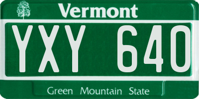 VT license plate YXY640