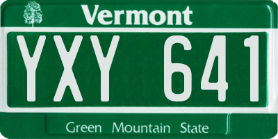VT license plate YXY641