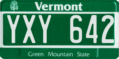 VT license plate YXY642
