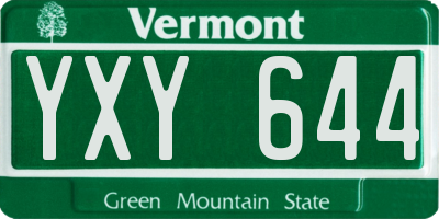 VT license plate YXY644