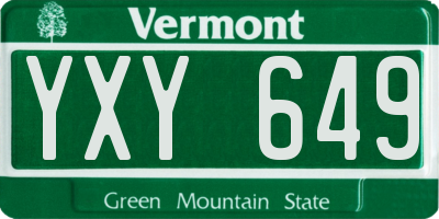 VT license plate YXY649