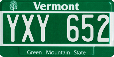 VT license plate YXY652