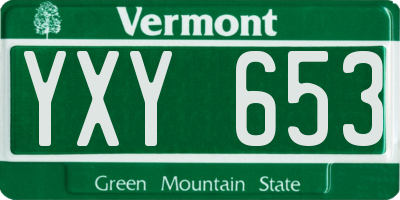 VT license plate YXY653
