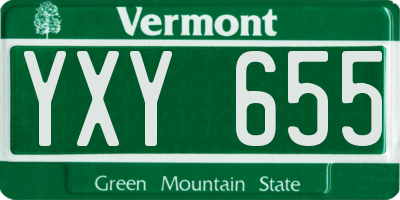 VT license plate YXY655