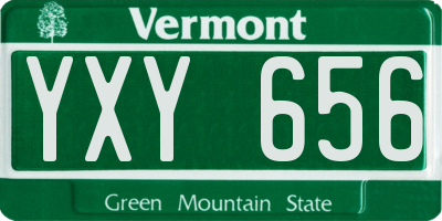 VT license plate YXY656