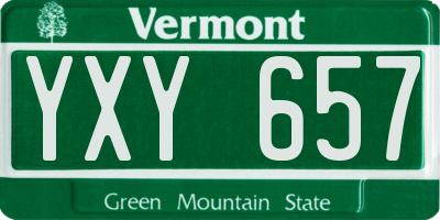 VT license plate YXY657