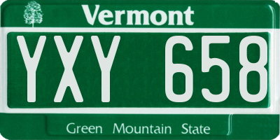 VT license plate YXY658