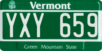 VT license plate YXY659