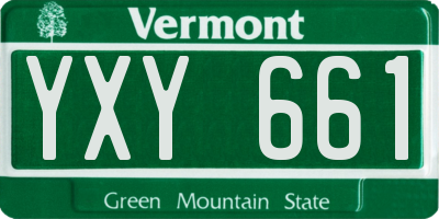 VT license plate YXY661