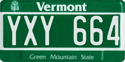 VT license plate YXY664