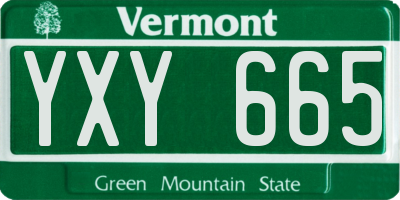 VT license plate YXY665