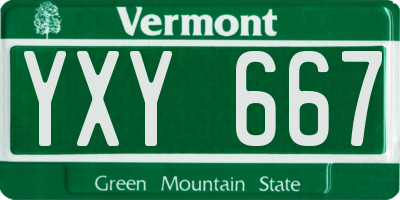 VT license plate YXY667