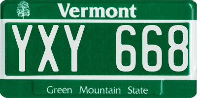 VT license plate YXY668