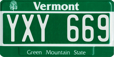 VT license plate YXY669