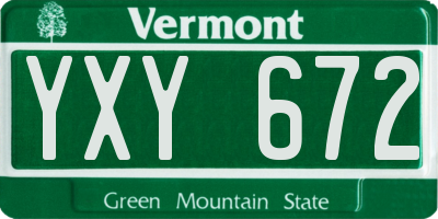 VT license plate YXY672