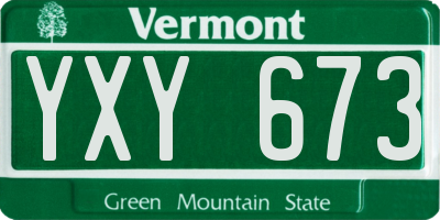 VT license plate YXY673