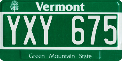 VT license plate YXY675