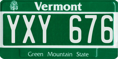 VT license plate YXY676