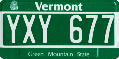 VT license plate YXY677