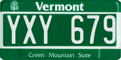 VT license plate YXY679