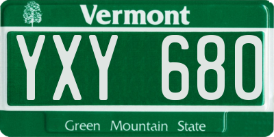VT license plate YXY680