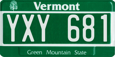 VT license plate YXY681