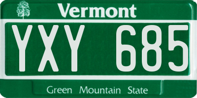 VT license plate YXY685