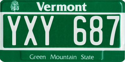 VT license plate YXY687