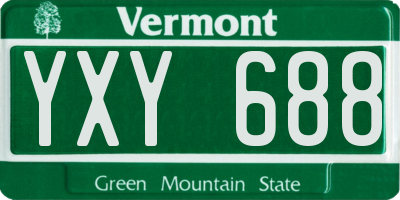 VT license plate YXY688