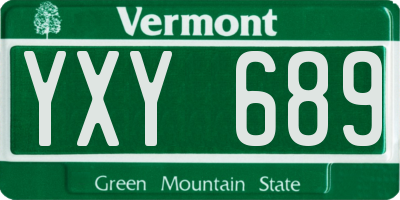 VT license plate YXY689