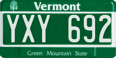 VT license plate YXY692