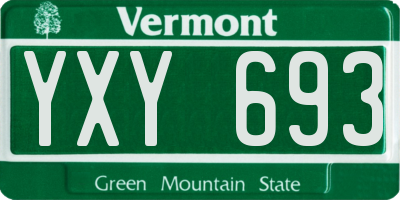 VT license plate YXY693