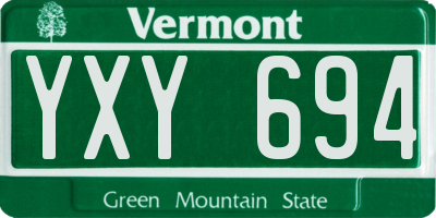 VT license plate YXY694